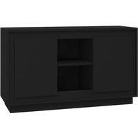 vidaXL Black Sideboard Cabinet with 6 compartments- Engineered Wood - Modern Style - For Living Room and Bedroom