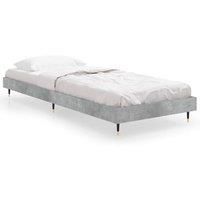 vidaXL Bed Frame- sleek concrete grey design, 2FT6 Small Single Sized, Engineered Wood material, Metal Legs for support and stability, Plywood slats for evenly weight distribution.