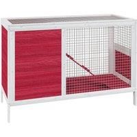 vidaXL Rabbit Hutch Red 103x44x69.5 cm Solid Wood Pine, Red