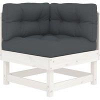 Middle Sofas Patio Wooden Sectional Sofa with Cushionss Solid Wood Pine vidaXL