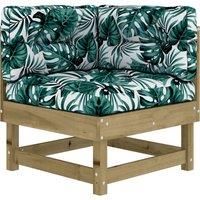 Middle Sofas Patio Wooden Sectional Sofa with Cushionss Solid Wood Pine vidaXL