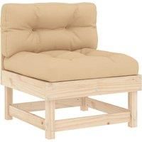 Middle Sofas Patio Wooden Sectional Sofa with Cushionss Solid Wood Pine vidaXL