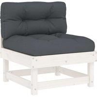 Middle Sofas Patio Wooden Sectional Sofa with Cushionss Solid Wood Pine vidaXL