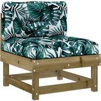 Middle Sofas Patio Wooden Sectional Sofa with Cushionss Solid Wood Pine vidaXL