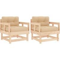 vidaXL Garden Chairs 2 pcs Solid Wood Pine