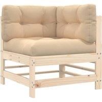 Middle Sofas Patio Wooden Sectional Sofa with Cushions Solid Wood Pine vidaXL