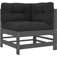 Middle Sofas Patio Wooden Sectional Sofa with Cushions Solid Wood Pine vidaXL