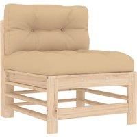 Middle Sofas Patio Wooden Sectional Sofa with Cushions Solid Wood Pine vidaXL