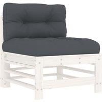 Middle Sofas Patio Wooden Sectional Sofa with Cushions Solid Wood Pine vidaXL