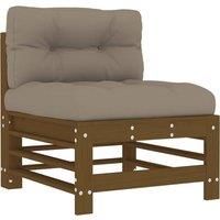 Middle Sofas Patio Wooden Sectional Sofa with Cushions Solid Wood Pine vidaXL