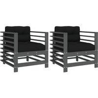 Middle Sofas Patio Wooden Sectional Sofa with Cushions Solid Wood Pine vidaXL