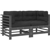 Middle Sofas Patio Wooden Sectional Sofa with Cushions Solid Wood Pine vidaXL