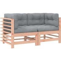 vidaXL Corner Sofa with Cushions Solid Wood Douglas