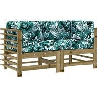 Middle Sofas Patio Wooden Sectional Sofa with Cushions Solid Wood Pine vidaXL