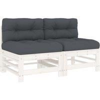 Middle Sofas Patio Wooden Sectional Sofa with Cushions Solid Wood Pine vidaXL