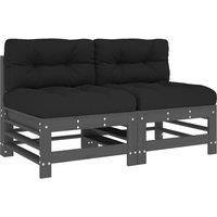 Middle Sofas Patio Wooden Sectional Sofa with Cushions Solid Wood Pine vidaXL