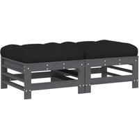 Middle Sofas Patio Wooden Sectional Sofa with Cushions Solid Wood Pine vidaXL