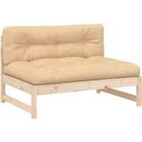 Middle Sofa Patio Footrest Sectional Sofa with Cushions Solid Wood Pine vidaXL