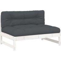 Middle Sofa Patio Footrest Sectional Sofa with Cushions Solid Wood Pine vidaXL