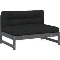 Middle Sofa Patio Footrest Sectional Sofa with Cushions Solid Wood Pine vidaXL