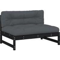 Middle Sofa Patio Footrest Sectional Sofa with Cushions Solid Wood Pine vidaXL