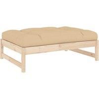 Middle Sofa Patio Footrest Sectional Sofa with Cushions Solid Wood Pine vidaXL