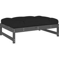 Middle Sofa Patio Footrest Sectional Sofa with Cushions Solid Wood Pine vidaXL