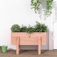 vidaXL Solid Douglas Wood Garden Planter - Rectangle Planter for Patio Plants and Herbs - Outdoor Decorative Wood Planter - Brown