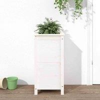 vidaXL Garden Planter White 40x40x78cm Solid Wood Pine