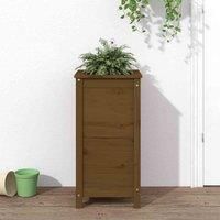 vidaXL Garden Planter - Solid Pine Wood, Square Design, Decorative Outdoor Planter, Honey Brown, Spacious for Plants and Flowers, Easy Assembly