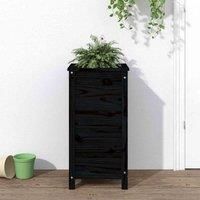 vidaXL Garden Planter Black 40x40x78cm Solid Wood Pine