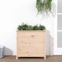 vidaXL Solid Pine Wood Garden Planter - Spacious Rectangular Outdoor Plant Holder for Patio, Balcony, or Garden - Ready to Assemble, Brown