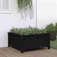 vidaXL Garden Planter Black 82.5x82.5x39cm Solid Wood Pine
