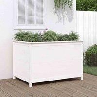 Garden Raised Bed Wooden Outdoor Planter Pot White Solid Wood Pine vidaXL