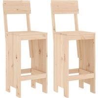 vidaXL Solid Pine Wood Bar Stools - Set of 2 - Rustic Brown Color, Ideal for Patio, Balcony - 40x48.5x115.5cm, Weight Capacity 110kg/'