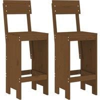 Bar Stools Garden Stool Wooden Outdoor Chair 2 pcs Solid Wood Pine vidaXL