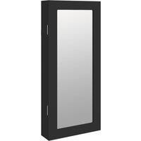 vidaXL Mirror Jewellery Cabinet Wall Mounted Black 30x8.5x67 cm