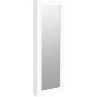 Mirror Jewellery Cabinet Wall Mounted White 30x8.5x90 cm vidaXL