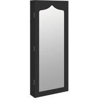Mirror Jewellery Cabinet Wall Mounted Black 37.5x10x90 cm vidaXL