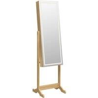 Mirror Jewellery Cabinet Armoire with LED Lights Free Standing Mirror vidaXL