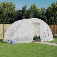 /'vidaXL Spacious Greenhouse with Polyethylene Cover and Galvanised Steel Frame- UV and Weather-Resistant, Anti-Tear-Designed for Easy Access, 10 m² white