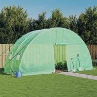 /'vidaXL Greenhouse- Steel Frame and Polyethylene Coverage, Spacious 12m² Area, Features Roll-Up Door and Mesh Windows, Robust Construction, Green