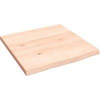 vidaXL Wall Shelf - Untreated Solid Oak Wood, Rustic Style, Handmade with Live Edges, Versatile Use as Bathroom/Cabinet/Desk/Table Top, 40x40x2 cm, Load Capacity of 20 kg