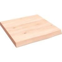 vidaXL Solid Oak Wood Wall Shelf 40x40x4 cm - Untreated Surface for Personalized Decor, Rustic Style, Handmade with Live Edge, 20kg Load Capacity