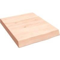 vidaXL Wall Shelf in Untreated Solid Oak Wood - Rustic Style Handmade with Live Edge, Versatile Storage Option, Ideal for Any Room