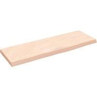 vidaXL Rustic Solid Oak Wood Wall Shelf Bracket - Live Edge Floating Shelves for Storage, Untreated for Custom Finishing, Multipurpose, 60 cm