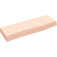 vidaXL Wall Shelf in Untreated Solid Oak Wood - Rustic Style, Handmade with Live Edge, Versatile Application, Size 60x20x6 cm