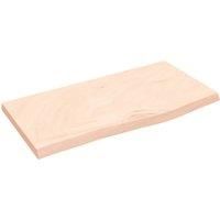 vidaXL Wall Shelf in Untreated Solid Oak Wood - Rustic Style, Versatile Use, CUSTOMlZABLE Surface, Handmade with Live Edge, High Load Capacity