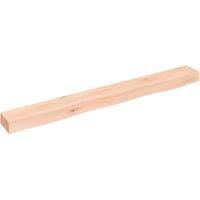 vidaXL Wall Shelf in Natural Solid Oak Wood - Rustic Style, Handmade, Untreated, 100x10x6 cm, Versatile Use, Easy Wall Mounting