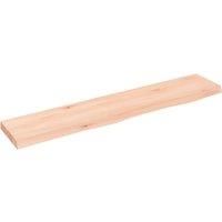 vidaXL Solid Oak Wall Shelf - Untreated Rustic Wooden Shelf Handmade with Live Edge - Versatile Storage Choice for Any Room - 100x20x4cm